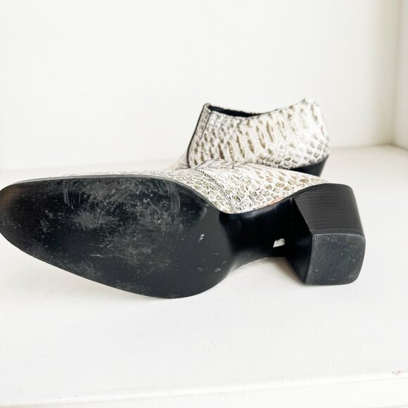 Tony Lama Snakeskin Western Booties Green White 8M - Picture 4 of 7